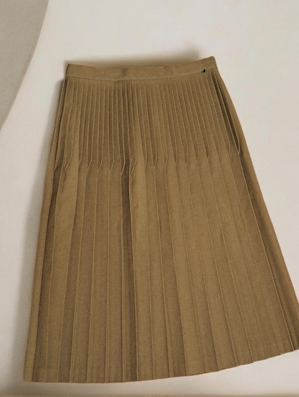 Sears Pleated Midi Skirt in Khaki Brown
